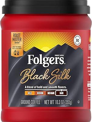 Folgers Black Silk Dark Roast Coffee, 10.3 oz