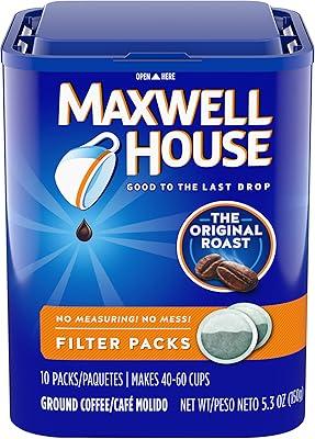 Maxwell House Medium Roast Coffee Filter Packs, 40 ct