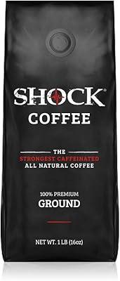 Shock Coffee Ground, High Caffeine, 1 lb