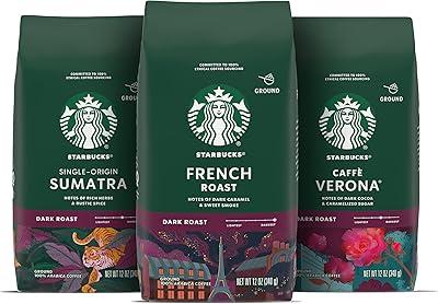 Starbucks Dark Roast Variety Pack, 3 x 12 oz