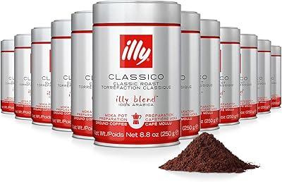 illy Classico Moka Coffee, 8.8 oz, 12 Pack