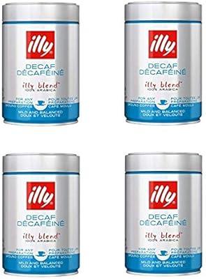 illy Decaf Espresso Ground Coffee, 8.8oz x4